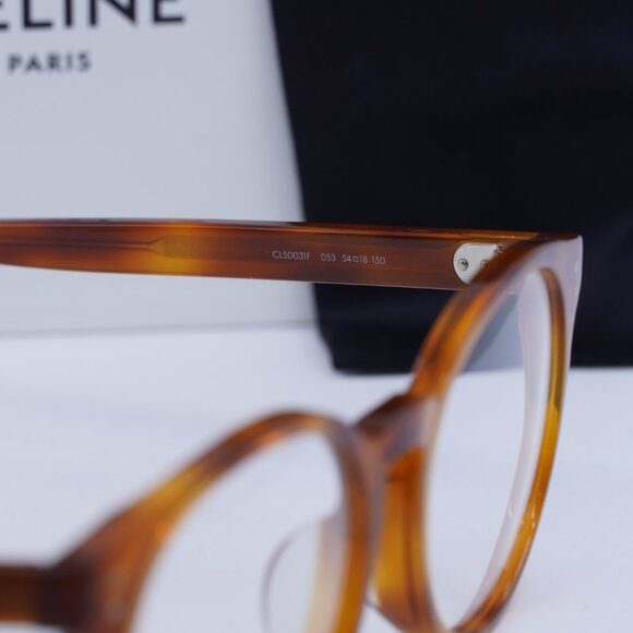 Final Price! Celine CL50031F 053 Shiny Light Havana Eyeglasses 54mm - Picture 8 of 10